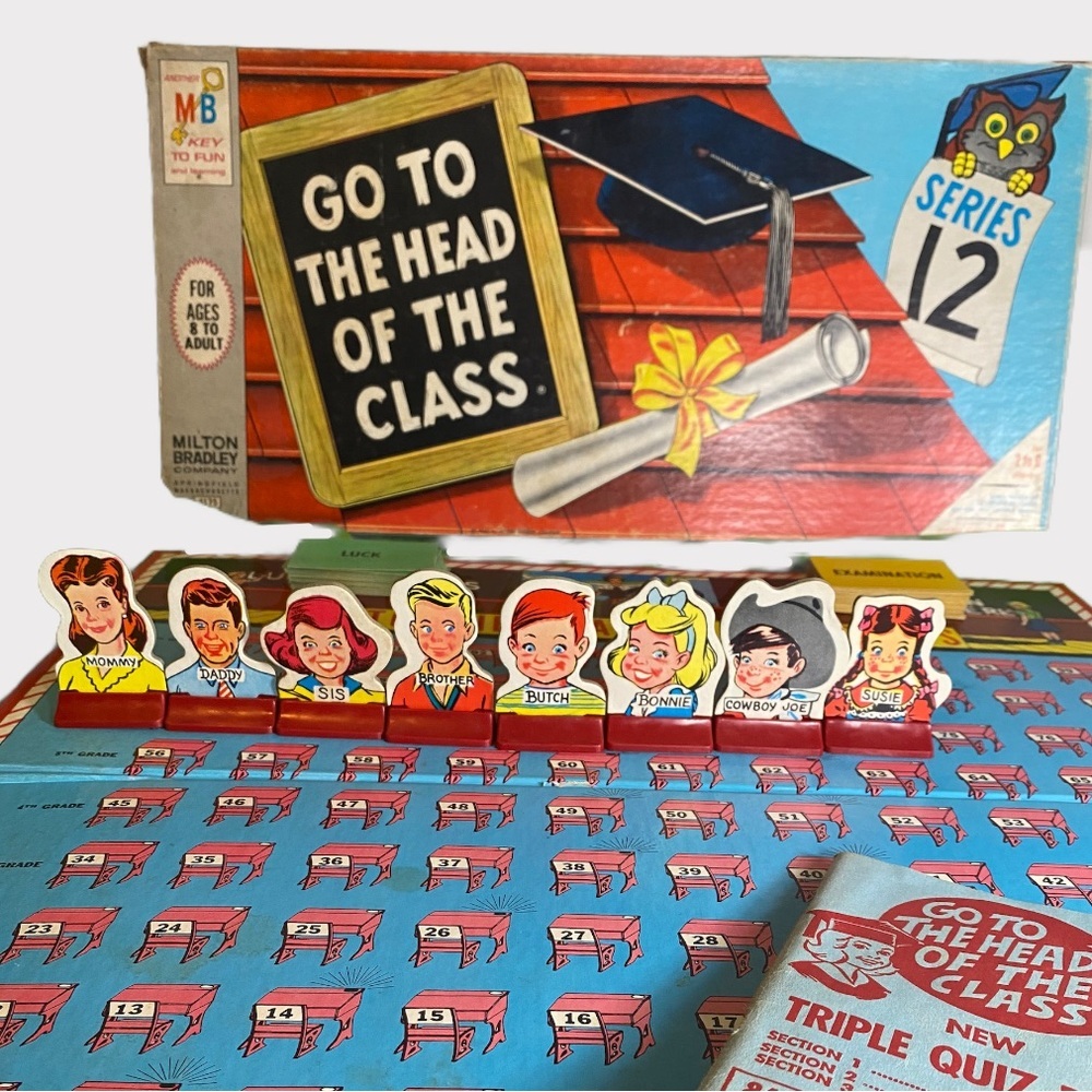 1965 VTG Board Game Go To The Head of The Class Board Game Series 12